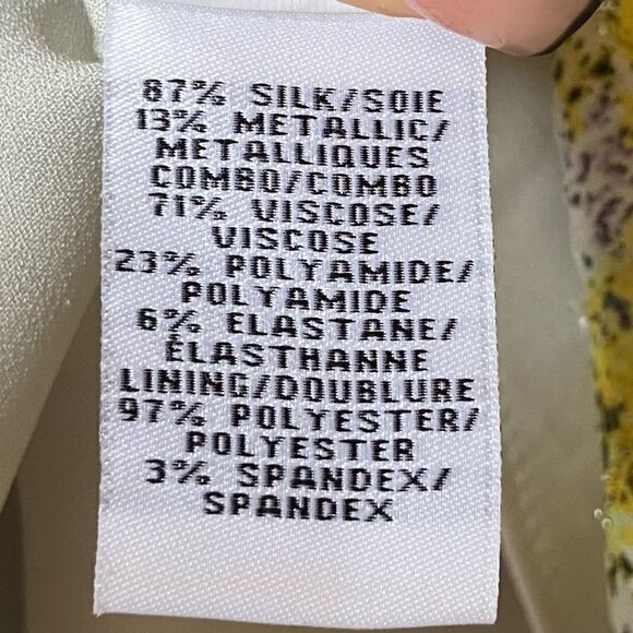 Diane Von Furstenberg Silk Mini Yellow Dress Asti Met Dot Strapless Size 4 - Picture 10 of 10